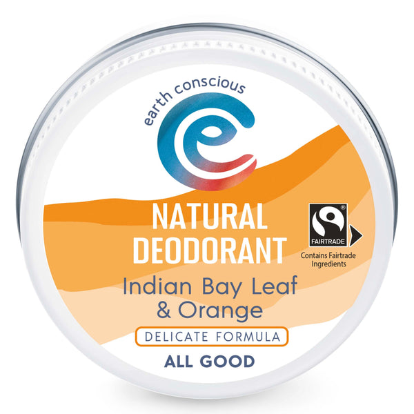 Earth Conscious Tin Indian Bay Leaf and Orange Delicate - bicarb free natural deodorant