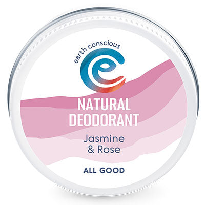 Earth Conscious Tin Jasmine and Rose - closed, new design for natural deodorant