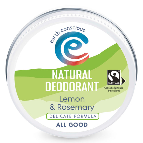 Earth Conscious Tin Lemon and Rosemary Delicate - new 2023 design for natural deodorant