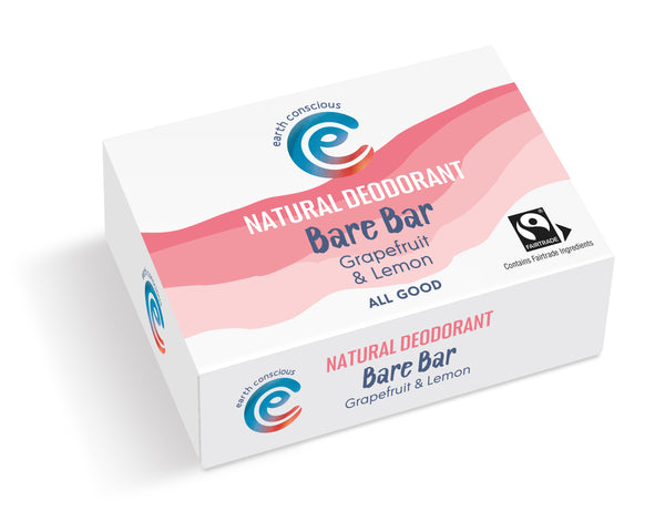 Earth Conscious Bare Bar Grapefruit and Lemon - new design, natural deodorant and eco-friendly skincare