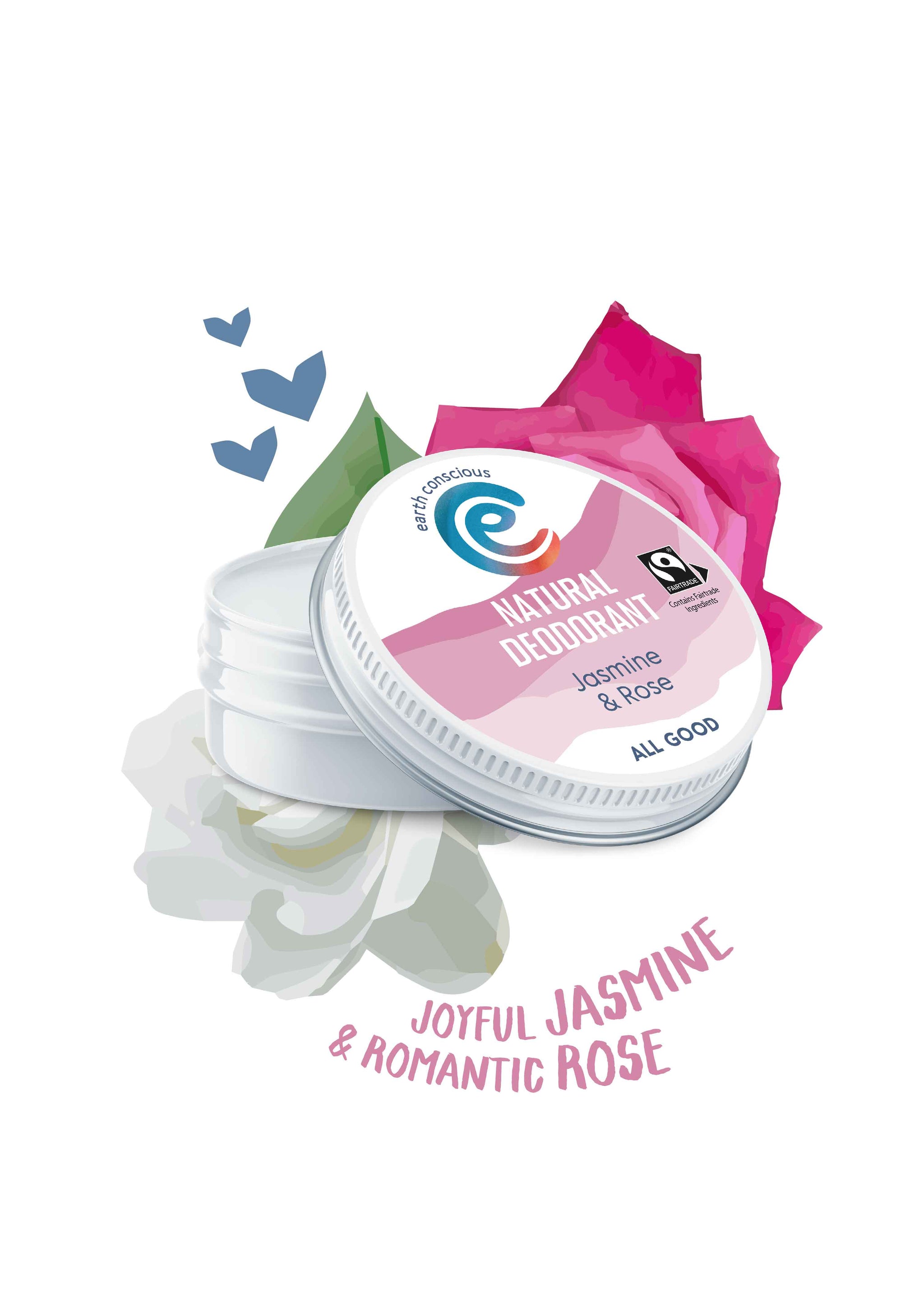 Earth Conscious Tin Background Illustrations -  featuring jasmine natural deodorant