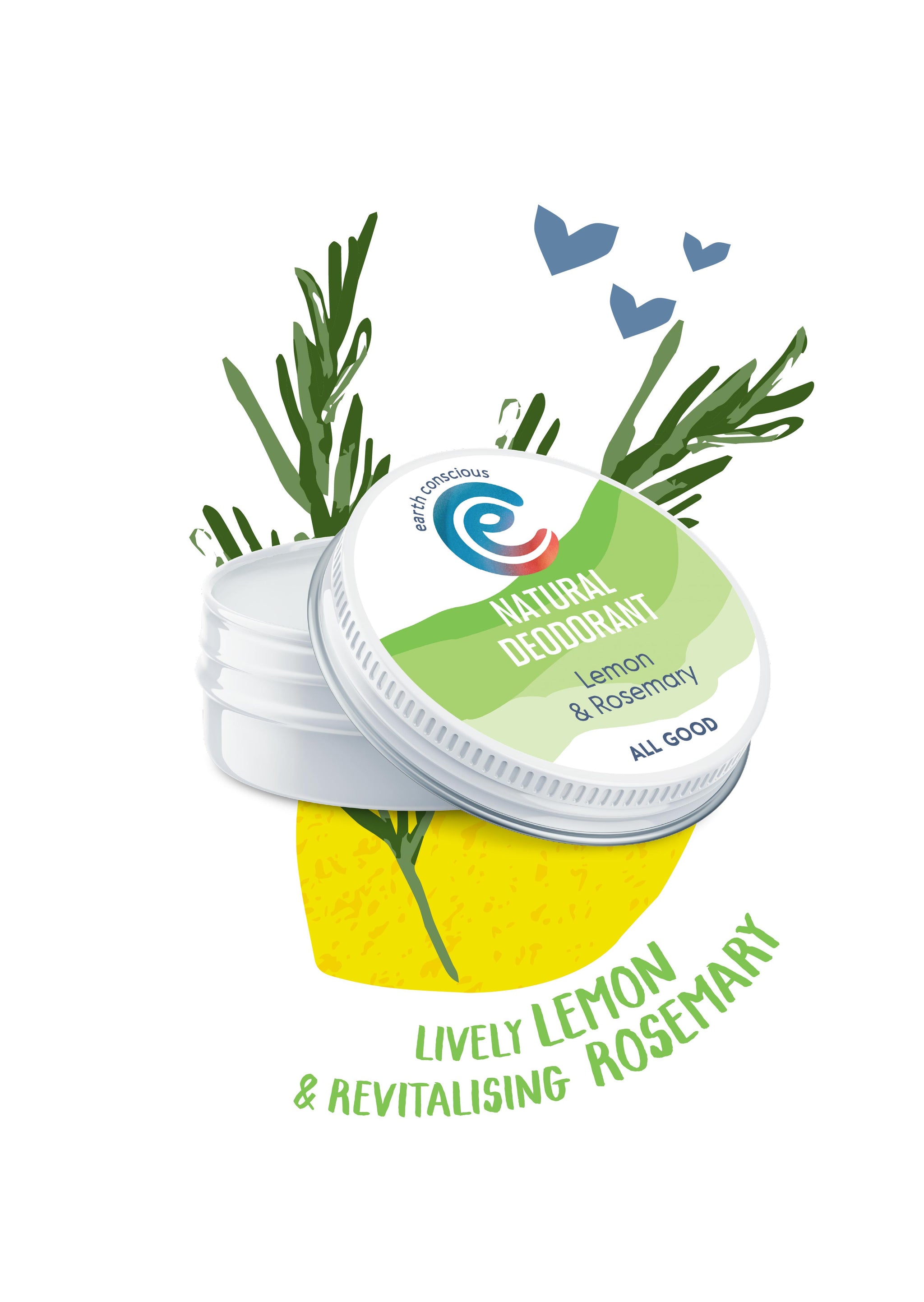 lemon and rosemary natural deodorant balm