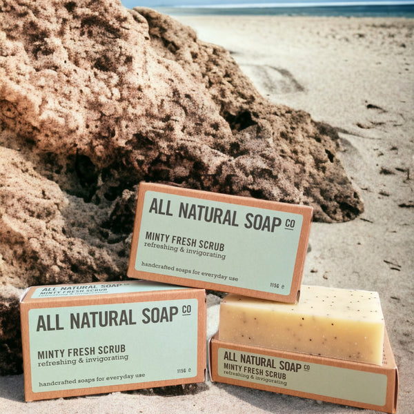 All Natural Soap Bars - Minty Fresh Scrub