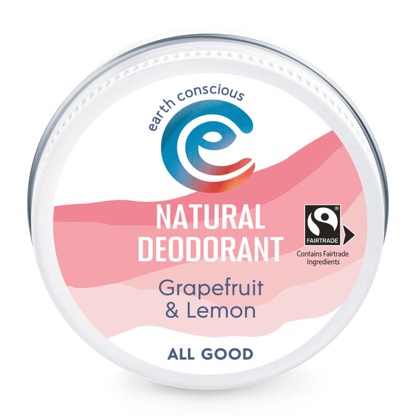 Earth Conscious Tin Grapefruit and Lemon - closed, new 2023 design for natural deodorant